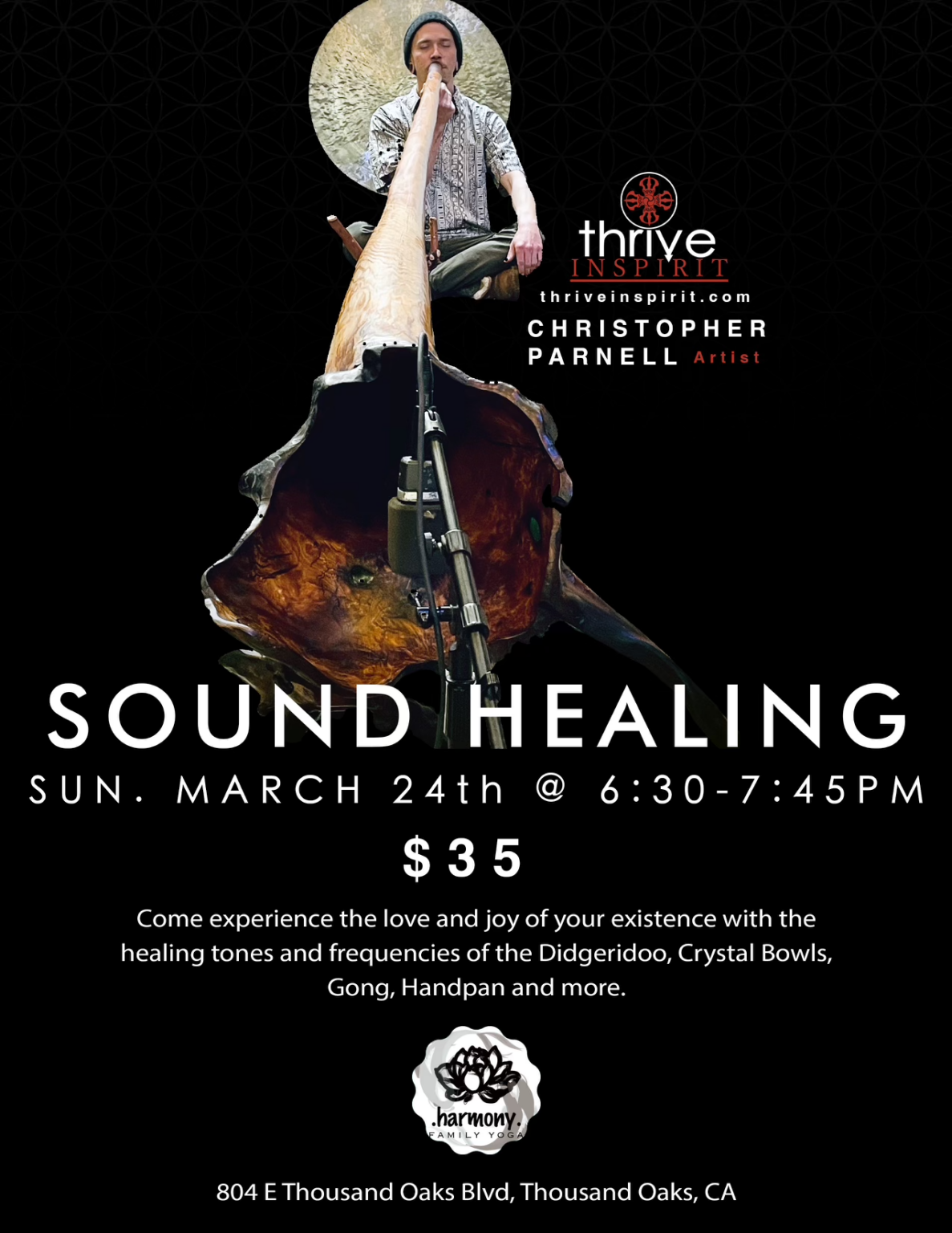 Didgeridoo Sound Healing Harmony Family Yoga Traditional Yoga Studio